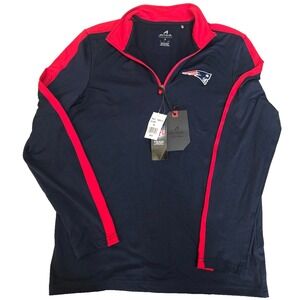 New England Patriots Quarter-Zip Antigua Pullover Men's S Navy/Red
